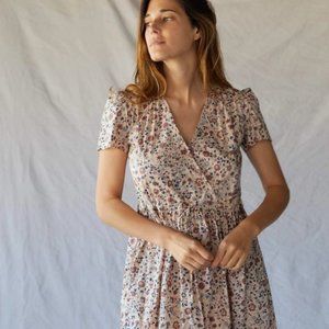 EUC no flaws! The Dawn Dress in Sand Anemone with pockets! Organic cotton